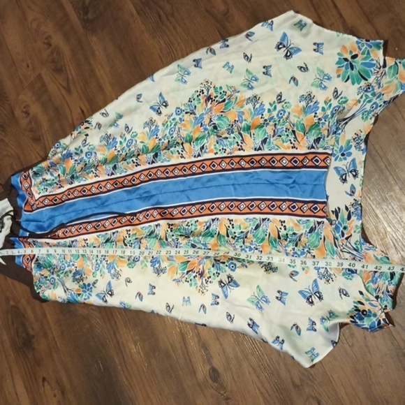 Allen B by Allen Shwartz Asymptomatic Butterfly Floral Handkerchief Dress A26 - Picture 3 of 6